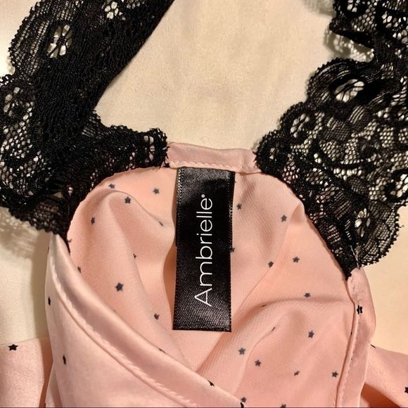 NWT Ambrielle Blush Pink Polkadot Silky Tank Top - Picture 9 of 16